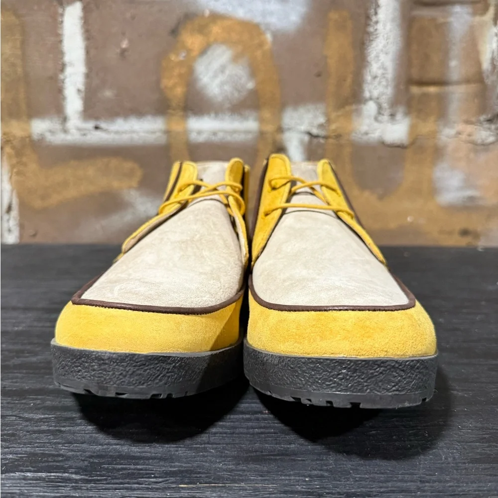 Hush Puppies Suede Shoes Yellow Black Mens Size 12 NWOB - Picture 2 of 10